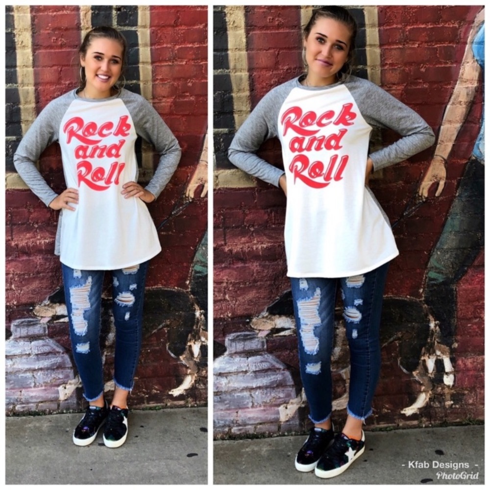 Rock n roll oversized baseball tee - Picture 3 of 3